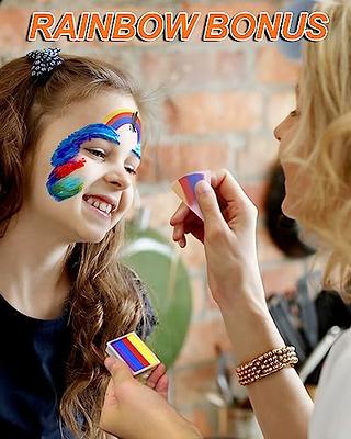 Roizefar Face Painting Kit For Kids - 24 Colors Water Based Face Paint kit  with Stencils, Professional Facepaint Makeup Palette, Non-Toxic Sensitive