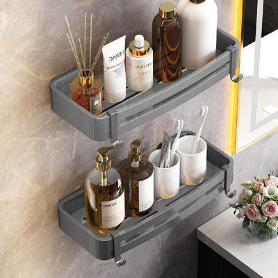 Cubilan Wall Mount Adhesive Corner Shower Caddy with Soap Holder