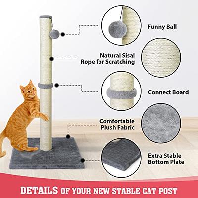 34 Tall Cat Scratching Post for Indoor Cats Large Cat Claw Scratcher w/  Premium