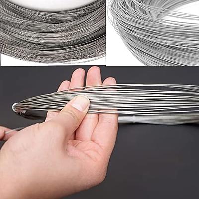 Wire Rope 304 Stainless Steel Wire Cable Clear Vinyl Coated, 3/64 Inch  Overmolded to 1/16 Inch for Outdoor Light Guide Wire,String