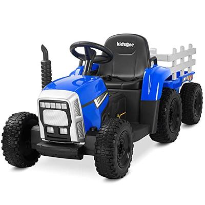 Kidzone 12V 7AH Premium Version with EVA Treaded Tires Dual 35W Motors  Boost Power Torque Remote Control Powered Electric Tractor with Trailer  Toddler Ride On Toy 3-Gear-Shift, 7-LED Lights, MP3 - Yahoo