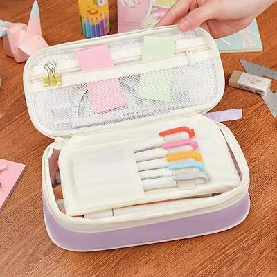 Kawaii Aesthetic Cute Pencil Case Bag Large Storage High Capacity  Stationery With 2 Compartments Pouch Box Holder Organizer Office College  School Adul