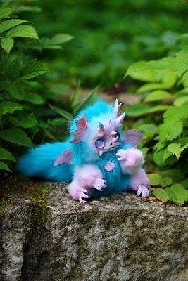 Dragon Shamani fantasy creature toy, unicorn, elf, dragonborn, creation doll,  animal doll, fantasy beast, furry art, fur - turquoise - Yahoo Shopping