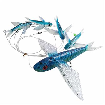 5 Pcs/Bag Blue Fly Fish Saltwater Trolling Fishing Lure Bag Marlin Tuna  Mahi