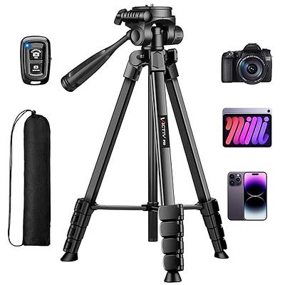 Lusweimi 60-Inch Tripod for ipad iPhone, Camera Tripod for Phone with 2 in  1 Tripod Mount Holder for Cell Phone/Tablet/Webcam/Gopro, Tripod with Carry
