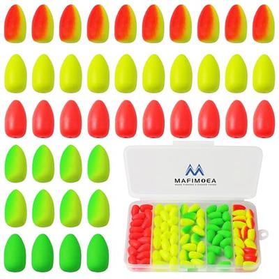 60 Pieces Foam Floats with Wings Snell Floats Pompano Rigs Fishing Rig  Floats Oval Spinner Rig Floats for Trout Catfish Walleye Bass (Fluorescent