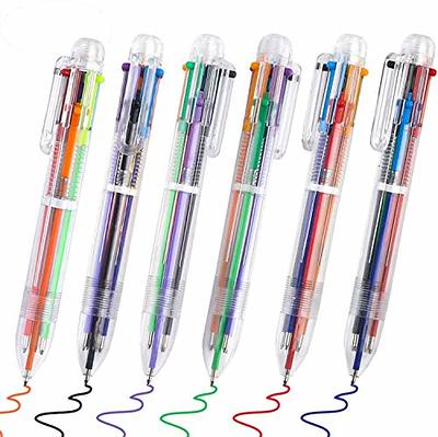 AnutriON 20 Pack Multicolor Ballpoint Pen 0.5mm 6-in-1 Colored Pens Fine  Point, Retractable Ballpoint Pens Bulk, Multi Colored Pens in One