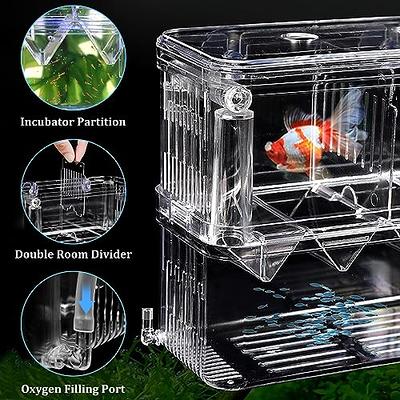 Breeding Tank Aquarium Net Breeding Box Breeding Container Fish Sprawning  Box Fish Insulation Breeding Tank Aquarium Spawning Box with Suction Cup  for Baby Fish Shrimp Clownfish and Guppy : : Pet Supplies