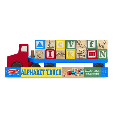 Melissa & Doug Alphabet Blocks Wooden Truck Educational Toy