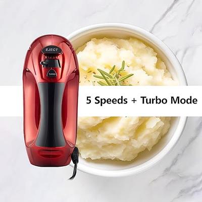 Kestreln Hand Mixer Electric Handheld with Flat Bottom, Portable Mixer for  Kitchen Baking Cake, Dough, Powerful Mixing for Mashed Potatoes