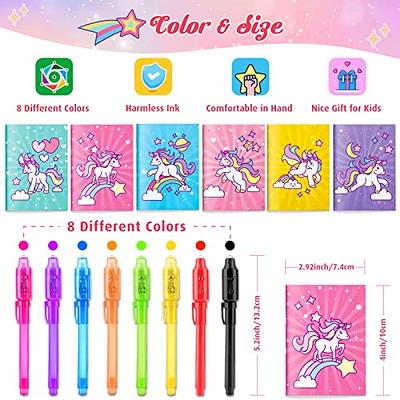 GIFTINBOX Unicorn Party Favors for Kids 4-8, 24Pack Invisible Ink Pen and  Notebook, Invisible Ink