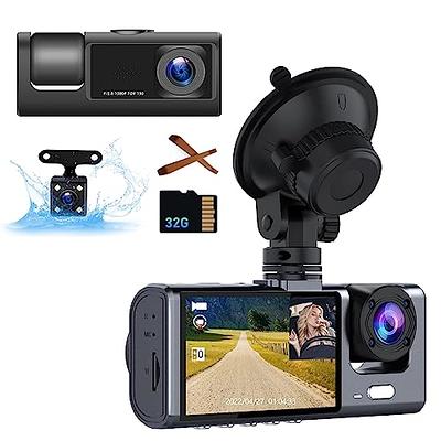 Dash Cam Front and Rear, Mini Dash Cam 1080P Full HD with 32GB SD Card,  2.45 inch IPS Screen, 2 Mounting Ways, Night Vision, WDR, Accident Lock,  Loop