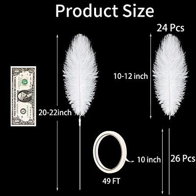 White Large Feathers for Vase and Centerpieces: 24 Pcs 10-12