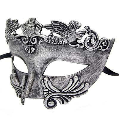 SIQUK Couple Masquerade Masks Metal Venetian Party Mask Halloween Costume Mask Mardi Gras Mask for Couples Women and Men