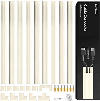 Delamu 157in Paintable Cord Cover Raceway Kit, Cable Concealer for TV on  Wall, 10 X L15.7 W1.18 H0.6in, White