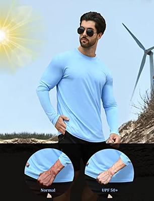 Real Essentials Mens Long Sleeve T-Shirt Fishing Swim Hiking Beach UV UPF  SPF Sun Protection