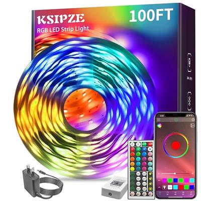 Govee 100Ft LED Strip Lights, Bluetooth RGB LED Lights with App Control, 64  Scen