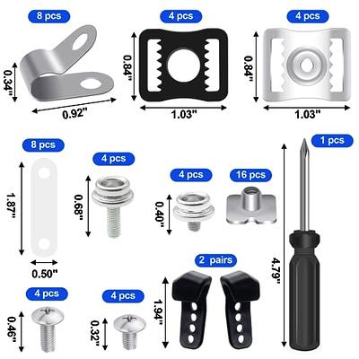  Helmet Repair Kit, 73Pcs Football Helmet Repair Kit R Shape  Football Visor Clips Screws Nuts Rubber Gaskets Helmet Buckles with  Srewdriver, Chin Strap Adapter for Hockey, Baseball, Softball Helmets 