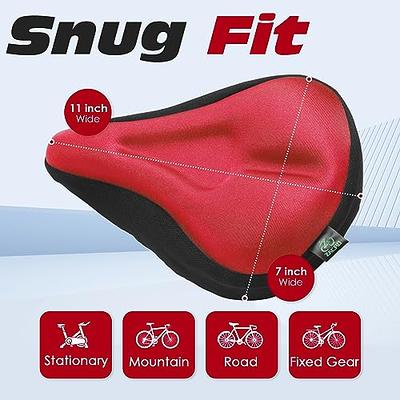 Zacro Bike Seat Cushion - Gel Padded Bike Seat Cover for Men Women, Extra  Soft Exercise Bicycle Cushion Fit for Peloton, Spin Stationary Exercise, Cycling  Bike with Adjustable Velcro Secure. (11x7) 