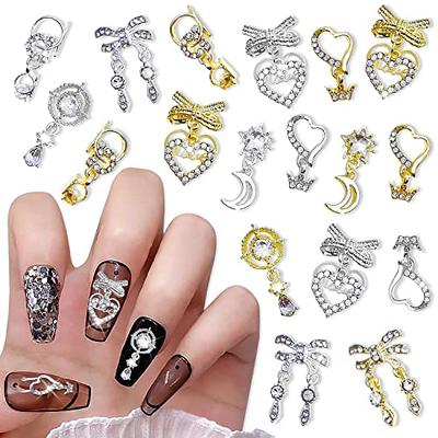JERCLITY 24 Pieces Gold and Silver Nail Charms for Nail Art Jewels Heart  Charms for Nails Bow Nail Charms Star Moon Nail Studs Inlaid Pearl Clear  Rhinestone for Acrylic Nails - Yahoo Shopping
