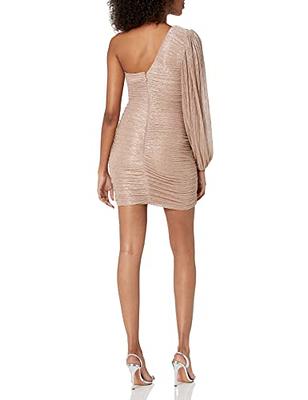 BCBGMAXAZRIA Women's Mini Dress with One Long Relaxed Sleeve, Pink, Medium  - Yahoo Shopping