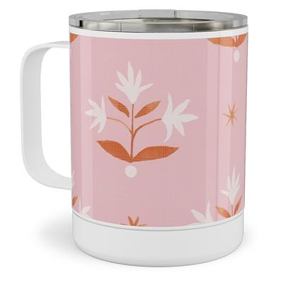 Travel Mugs: Thistle Stars - Pink And Orange Stainless Steel Mug, 10Oz,  Pink - Yahoo Shopping