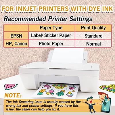 Koala Glossy Sticker Paper for Inkjet Printer, 4x6 Inch 50 Sheets