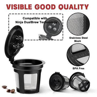  Reusable Coffee Pods for Ninja Dual Brew Coffee Maker, 3 Pack  Reusable K Cups Coffee Filter Compatible with Ninja DualBrew Pro CFP301  CFP201: Home & Kitchen