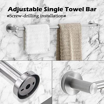 NearMoon Bathroom Towel Bar, Bath Accessories Premium Thicken Stainless Steel Square Shower Towel Rack for Bathroom, Towel Holder Wall M