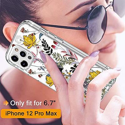 GiiKa for iPhone 12 Mini Case with Screen Protector, Clear Full Body  Shockproof Protective Floral Girls Women Hard Case with TPU Bumper Cover  Phone