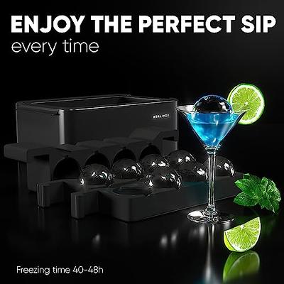 Premium Round Ice Cube Mold - Crystal Clear Whiskey Ice Ball Maker Mold -  Craft Big Sphere Ice Cube Tray - Circle Ice Cubes Trays for Bourbon - Large