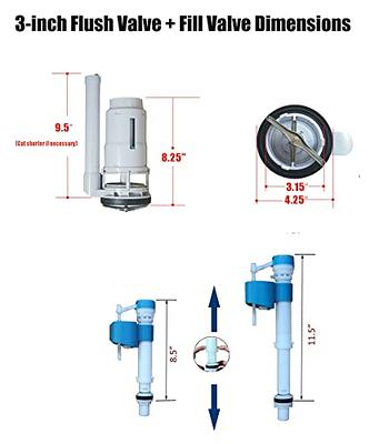 Water Tank Toilet Water Filling Parts Drain Flush Dual Button With Rubber  Gasket