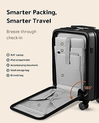  LUGGEX 20 Inch Carry on Luggage with Pocket Compartment - PC  Suitcase with USB Port - Hassle-free Travel Luggage Airline Approved