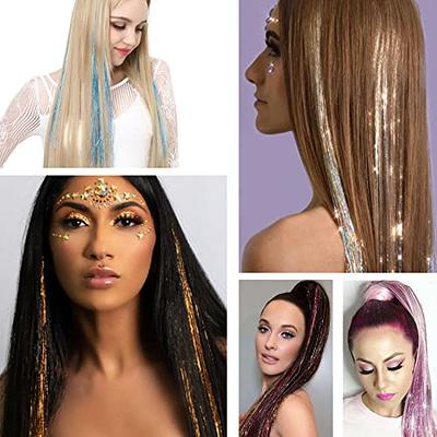 Hair Tinsel Kit With Tool Fairy Hair Tinsel Heat Resistant Rainbow Tinsel  Hair Extensions 1200 Strands, Sparkling Shiny Hair Tinsel Highlights  Glitter