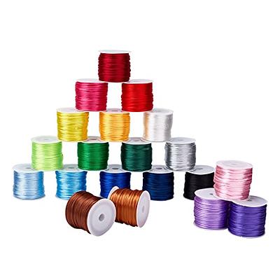 KONMAY Various Sizes and Colors of Nylon Satin Silk Beading Cord, Rattail  Cord, Macrame Beading Beading