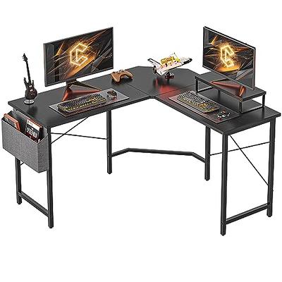 Homcom Gaming Computer Desk, Home Office Gamer Table Workstation With Cup  Holder, Headphone Hook, Cable Management, Carbon Fiber Surface : Target