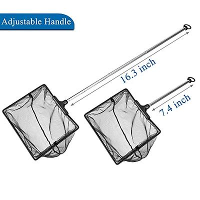 Pawfly Aquarium Fish Net with Braided Metal Handle Square Net with