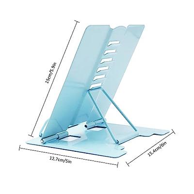 Dohia Book Stand Metal Desk Book Holder Portable Metal Desktop Adjustable  Foldable Cookbook Holder D1-2306-ETYDJ (Blue) - Yahoo Shopping