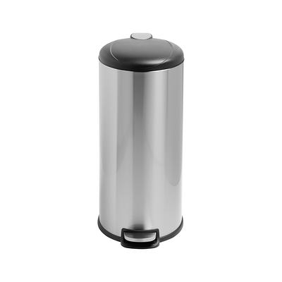 Silver 30L and 5L Stainless Steel Step Trash Cans (Set of 2)