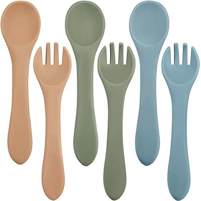  Simka Rose Silicone Baby Spoons Self Feeding 6 Months - First  Stage Infant Spoons for Babies & Toddlers- Baby Led Weaning Spoons Set of 6-  Easy on Gums Food Training Utensils