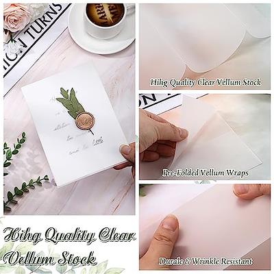 Pre-Folded Vellum Jackets Set Translucent Vellum Paper for 5 x 7