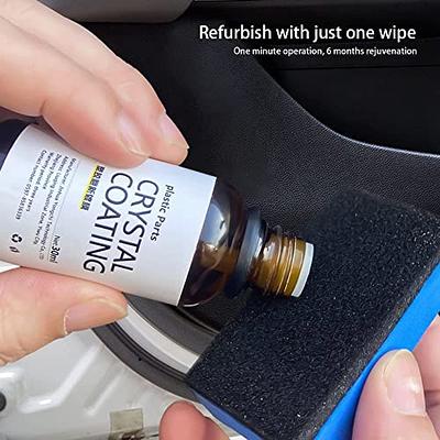 30ml Plastics Restorer Plastics Parts Crystal Coating Refurbish Plating  Agent with Sponge Long Duration Car Interior Accessories