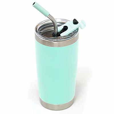 Spill Proof Tumbler Lid with Angled Stainless Steel Straw +