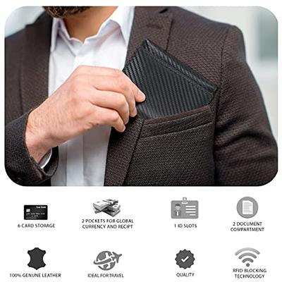 Access Denied Genuine Leather Slim Trifold Wallets for Men - Mens Wallet RFID Blocking Holiday Gifts for Men, Men's, Size: One size, Black