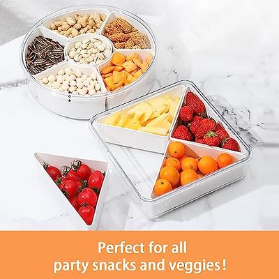 Ornafort 2Pack Veggie Tray With Lid for Fridge Organizer Bins Divided Snackle  Box Container with 6 Compartments for Party Serving Platter, Fruit Tray  with dip, Snack Storage, Reusable Meal Prep - Yahoo Shopping