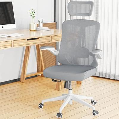 Monhey Office Chair, Ergonomic Office Chair with Lumbar Support & 3D  Headrest & Flip Up Arms Home Office Desk Chairs Rockable High Back Swivel