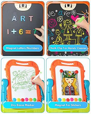 Lehoo Castle Easel for Kids, 4 in 1 Double Sided Kids Art Easel with  Magnetic White