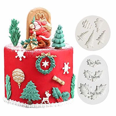 Popvcly Christmas Fudge Mold Silicone Candy Mold Set Snowflake Snowman Christmas Tree Reindeer Santa Holly Leaf Bells Candy Cane Chocolate Mold, Infant Boy's