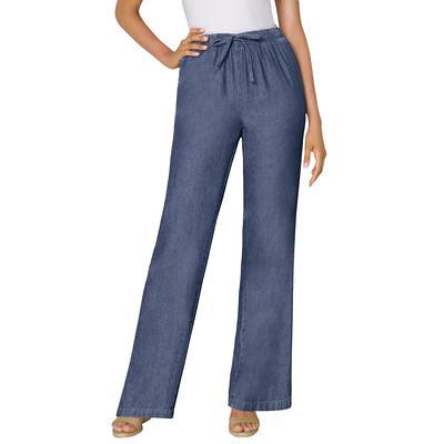  Woman Within Womens Plus Size 7-Day Knit Ribbed Straight Leg  Pant - 1X