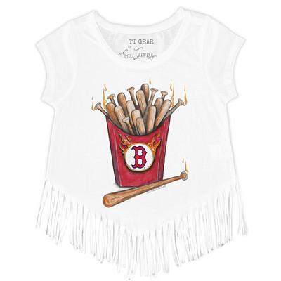 Girls Toddler Tiny Turnip Red Boston Sox 2023 Spring Training Fringe T-Shirt